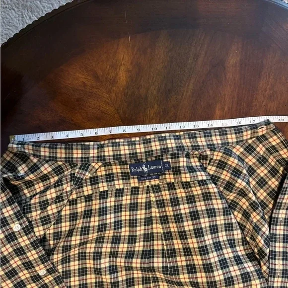 Ralph Lauren Classic Fit long slv button down Ylw Black & Red Plaid shirt Sz XL - Picture 8 of 8